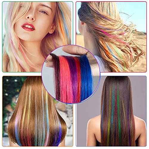 burgundy hair extensions 18 Inches 5 Pcs Colored Party Highlights Straight Hair Clip in Human Hair Extensions in Multiple Colors