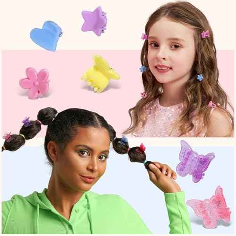 Teenitor Hair Accessories for Girls 193pcs Hair Clips Kit Toddler Hair Accessories, Mini Hair Clips for Girls, Small Claw Clips Bobby Pins and Elastic Hair Ties