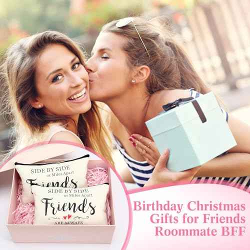 Saintrygo 10 Pieces Friendship Gifts for Women Good Friend Cosmetic Bags Funny Long Distance Friendship Makeup Bags Christmas Gift Travel Toiletry Makeup Zipper Pouch for BFF Soul Sister(Heart Style)