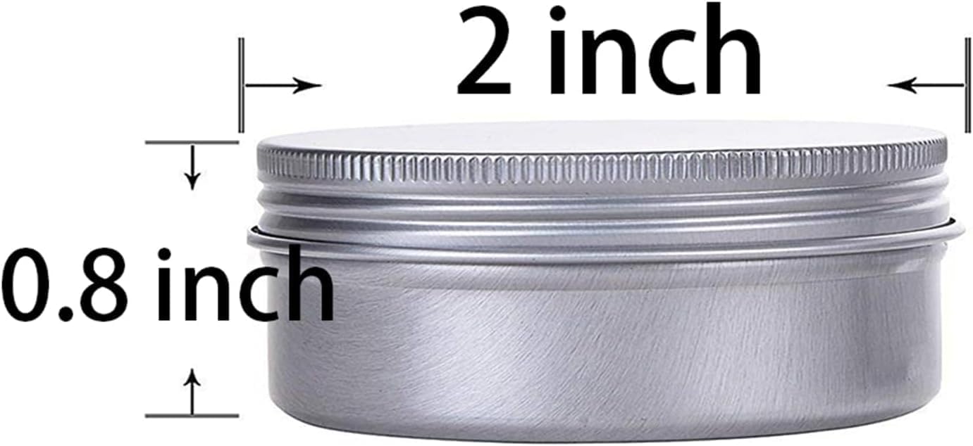 Aluminum Tin Jar - 30 ml Refillable Containers with Screw Lid | Round Cosmetic Jars for Lip Balm & Cream - 60 Pack