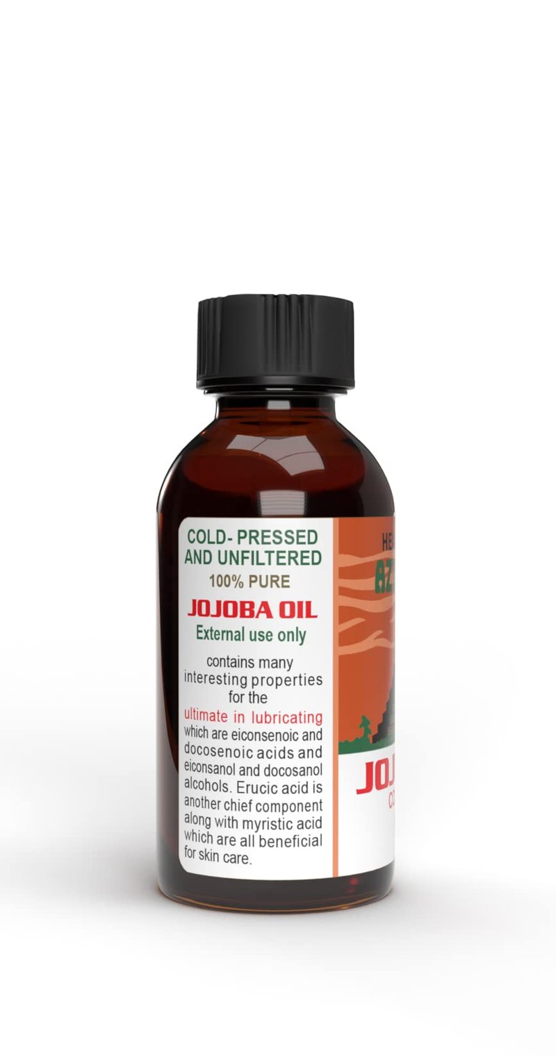 Aztec Secret 100% Pure Jojoba Oil, 2 OZ - Deep Hair & Skin Moisturizer - Cold-Pressed and Unfiltered