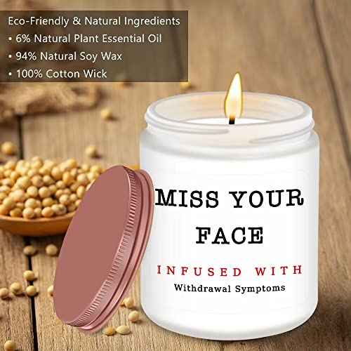 Homsolver Gifts for Women, Men, Friends, Sister, Bestie, Christmas Birthday Candles for Her Him, Unique Friendship Gift for Friend, Miss Your Face Scented Candle