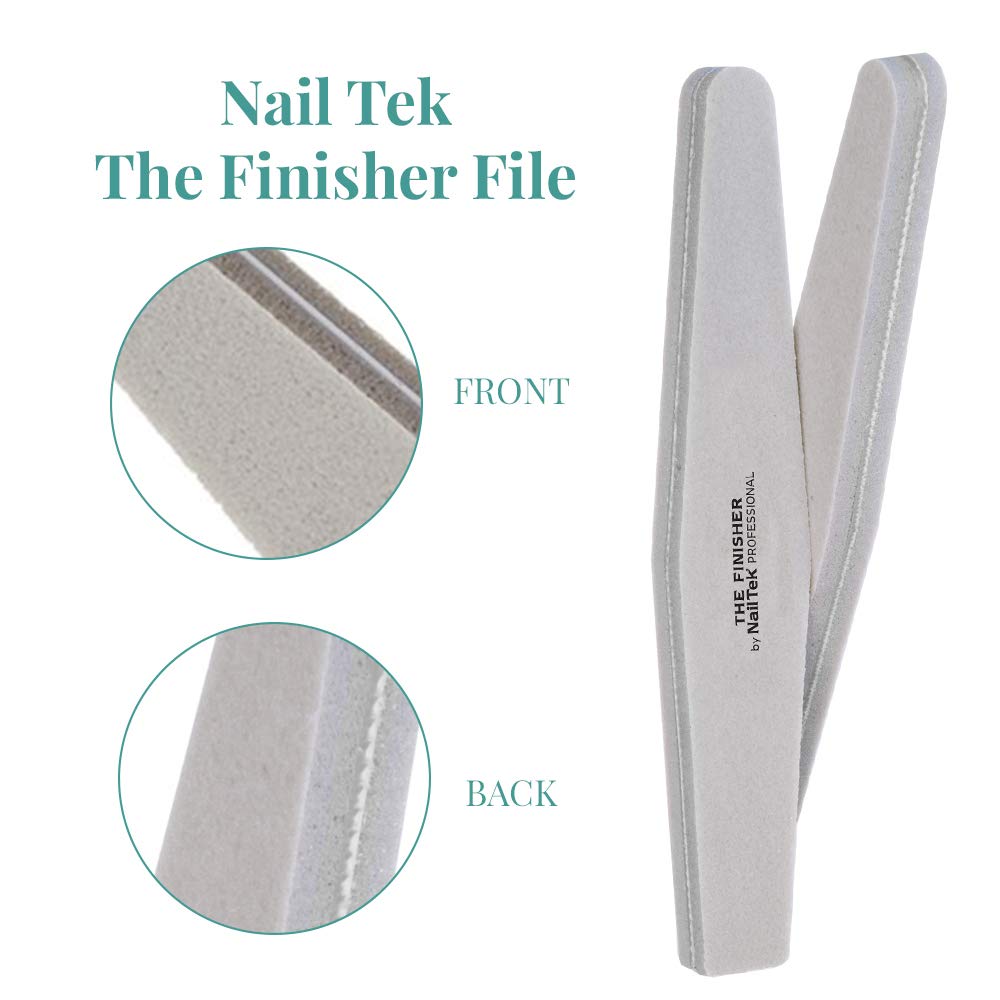 Nail Tek The Finisher Nail File – Double-Sided 240/400 Grit Files for Natural Nails, Acrylic & Gel, Manicure and Pedicure Kit Supplies, 6 Pack