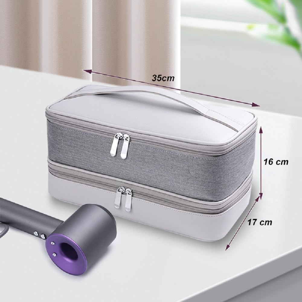 BAQRAXIA Travel Carrying Case for Hair Dryer Shark Flexstyle Dyson Airwrap Brush Double-Layer Hair Accessories Tools Storage Bag for Revlon Hairdryer Styler Organizer (Black)