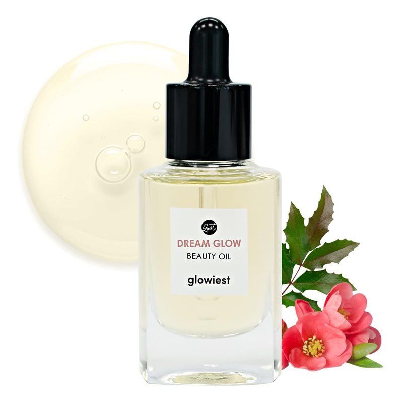 glowiest DREAM GLOW BEAUTY OIL - Natural Facial Oil for All Skin Types - Clean Beauty, Camellia Japonica SeedOil, CastorOil - 30ml (1.01 fl. oz.)