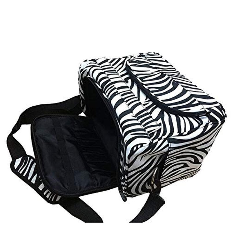 Professional Hairdressing Styling Bag - Multi-Functional Makeup Organizer for Salon | Zebra Print, Shoulder Strap