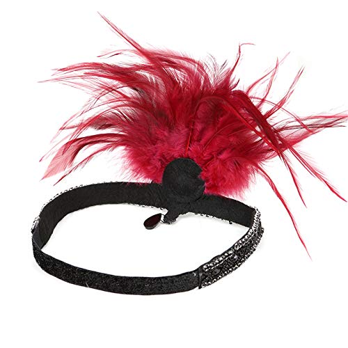 Roaring Art Deco 1920s Flapper Feather Headpiece Roaring 20s Great Gatsby Headband for Women 1920s Headwear