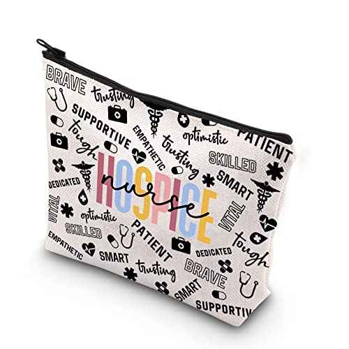 TSOTMO Hospice Nurse Makeup Bag Nurse Thank You Gift Hospice Nurse Life Gift Nurse Week Gift (Hospice)