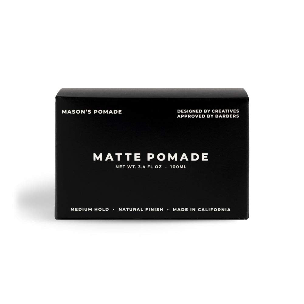 Mason’s Matte Pomade – Hair Wax for Men with Medium to Strong Hold & Natural Finish - Aloe & Biotin-Infused Hair Pomade for Textured, Sleek Styles - Barbershop-Quality Styling Cream - 3.4 oz