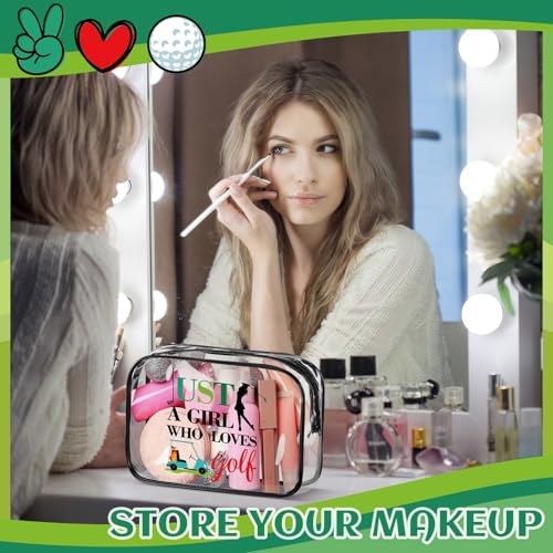 Kacctyen 12 Pcs Golf Pouch for Women 7 x 4. 7 x 2. 4 Inch Christmas Golf Gift Cosmetic Makeup Bags PVC Clear Cheer Case Toiletry Pouch for Women Purse Zipper Bulk Goodie Gifts Accessory Team Party