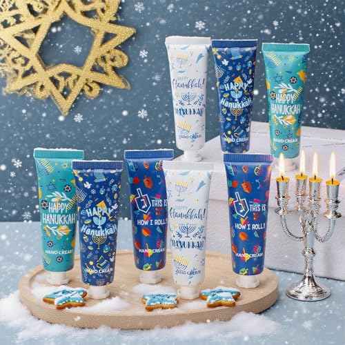 32 Pcs Hanukkah Hand Cream Gifts Set Hand Lotion Travel Proper Size Bulk for Women Hanukkah Mini Cremas Para Manos for Moisturizer Cream for Chanukah Advent Party Gifts