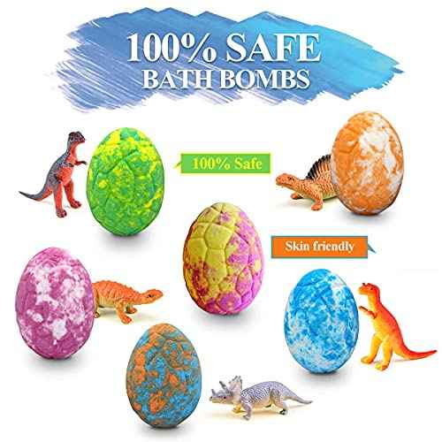Easter Bath Bombs for Kids with Surprise Toys Inside - Perfect Basket Stuffers, 12Pcs Dino Egg Bath Bombs Gift Set, Gentle and Kids Safe Bubble Bath for Birthday Girls Boys