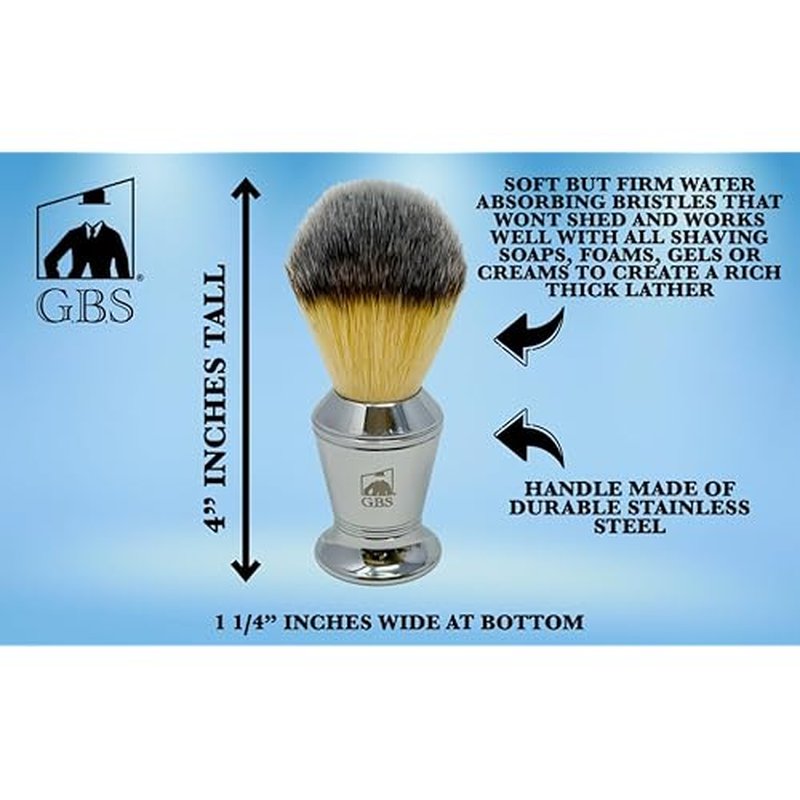 GENTS Men's Grooming Shaving Kit - Butterfly DE Safety Razor, Badger Bristles Brush, Chrome Shaving Soap Bowl, Shaving Soap, Brush and Razor Stand With 10 DE Blades