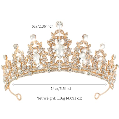 Crown, Wedding Tiara, White Crystal Crown, Wedding Tiara for Women, Rhinestone Headband, Women Girls Crowns Tiaras for Bridal Wedding Prom, Rhinestone Princess Tiaras for Bridal Headband Birthday Party Prom Cos-play Costume Christmas