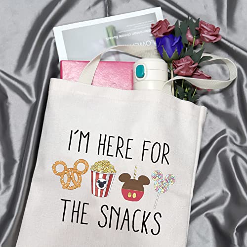 GJTIM Snacks Lover Gift Family Vacation Gift Snacks Travel Bag I¡¯m Here For The Snacks Makeup Bag (For The Snacks Tote)