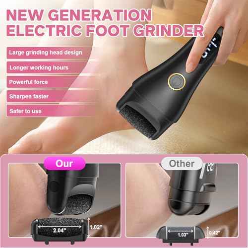 Electric Foot File - Callus Remover for Feet, Adjustable 3 Speed Foot Callus Remover with 16 in 1 Pedicure Tools Professional Foot Care, to Remove Dead Skin and Calluses Hard Skin Dry Cracks (Black)