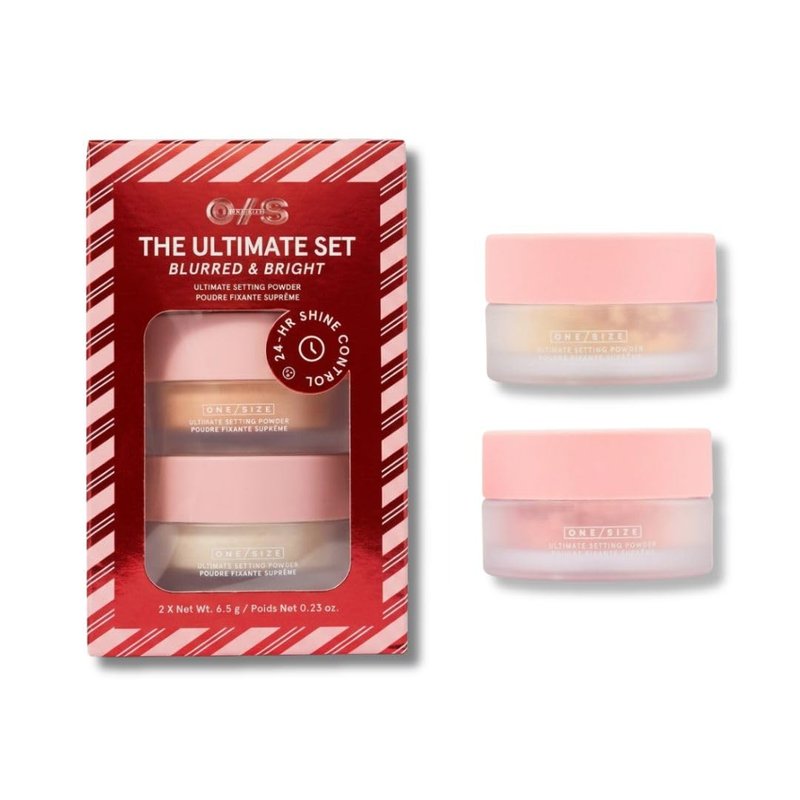 ONE/SIZE The Ultimate Set Blurred & Bright Setting Powder Duo – Translucent & Ultra Pink – 2 x 6.5 g / 0.23 oz – Mini Loose Powders for 24-Hour Shine Control and Smooth Finish