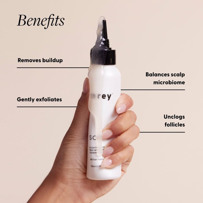 Arey Scrub Scalp Exfoliant | Salicylic, Glycolic & Lactic Acid Scalp Scrub for Buildup & Detox | Clarifying, Color-Safe, Sulfate-Free Scalp Treatment