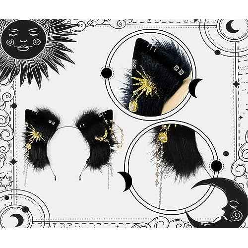 Cat Ears Headwear Headband,Animal Fluffy Neko Hairhoop Handmade,Head Accessories Halloween Cosplay Fancy Dress Party