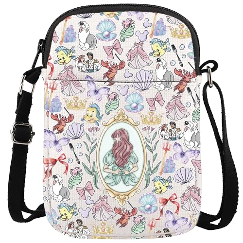 WCGXKO Princess Gift Mermaid Princess Lover Gift Mermaid Princess Lover Canvas Messenger Bag