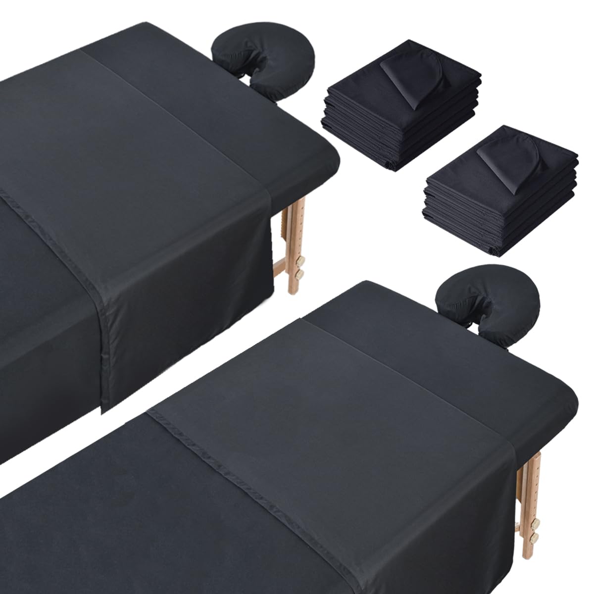 2 Sets Microfiber Massage Table Sheets, 3 Piece Reusable Massage Bed Cover Per Set, Lash Bed Cover Soft, Light-Weight, Stain & Wrinkle Resistant for Spa Beauty Tattoos