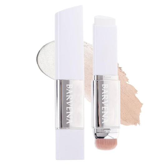 BARVENA Color Changing Foundation Stick with Brush, 2-in-1 Waterproof Long Lasting, Medium to Full Coverage Dewy Finish Makeup, For Mature Skin &All Skin Tones, Nourishing Travel Size 0.7oz
