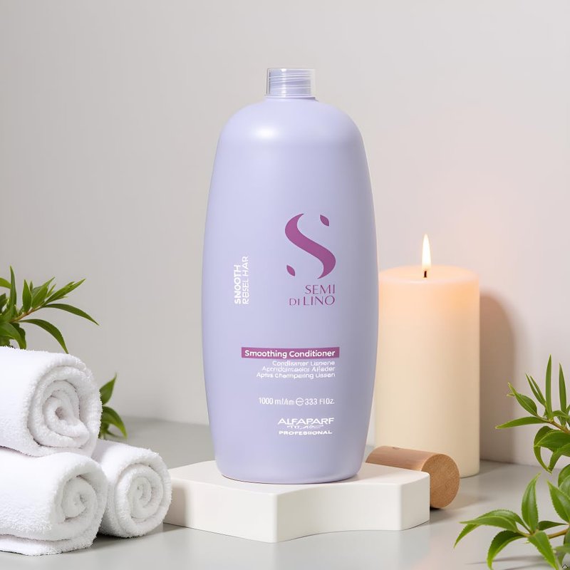 ALFAPARF MILANO Semi di Lino Smooth Conditioner for Frizzy and Rebel Hair - Detangles Hair - Controls Frizz - Straightens and Hydrates Unruly Hair, 33.8 fl. oz.
