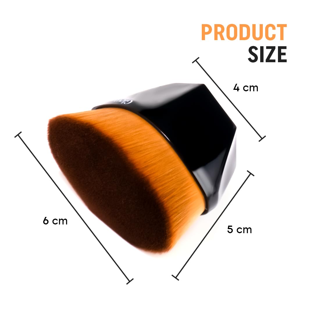 Gleva Foundation Makeup Brush, Kabuki Hexagon Face Blush Liquid Powder Foundation Brush for Blending Liquid, Cream or Flawless Powder Cosmetics (Black)