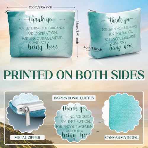 40 Pcs Employee Appreciation Gifts Inspirational Canvas Makeup Bags Compact Mirrors Bulk Cosmetic Bags Portable Mirror Thank You Gifts for Women Christmas Nurse Practitioner (Appreciation)