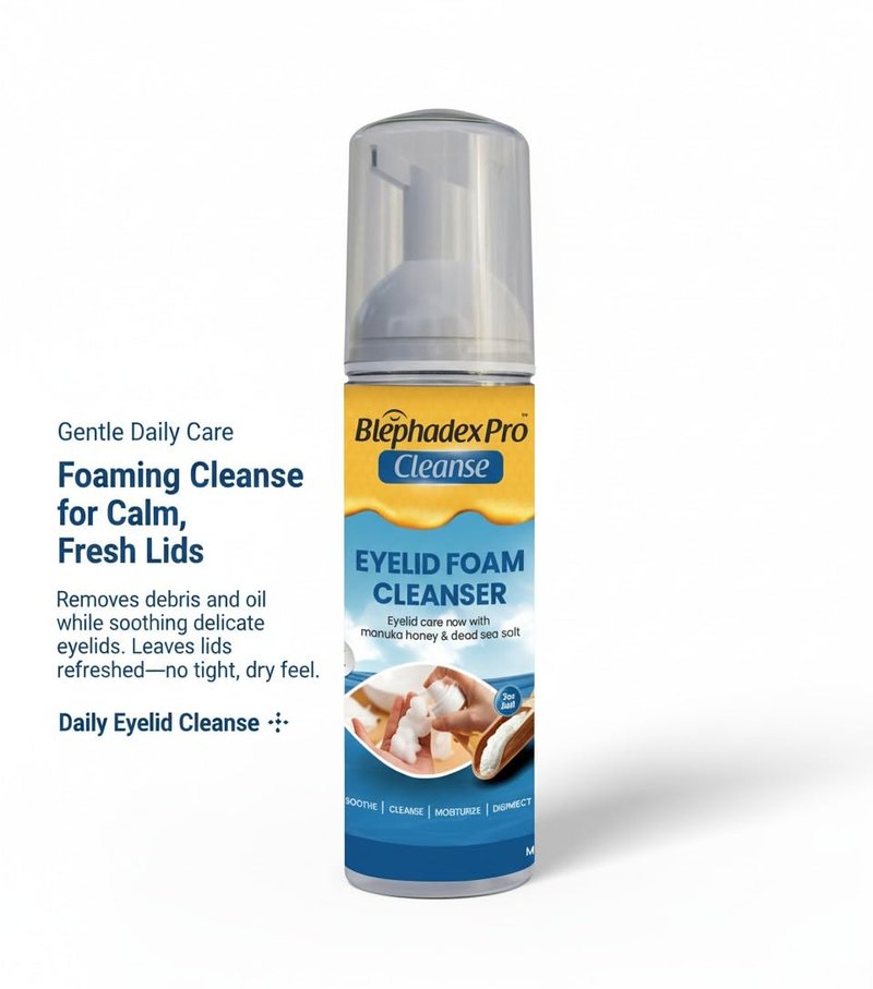 Visual Advantage Lunovus Eyelid Foam Cleanser with Manuka Honey and Dead Sea Salt – Gentle Daily Cleansing