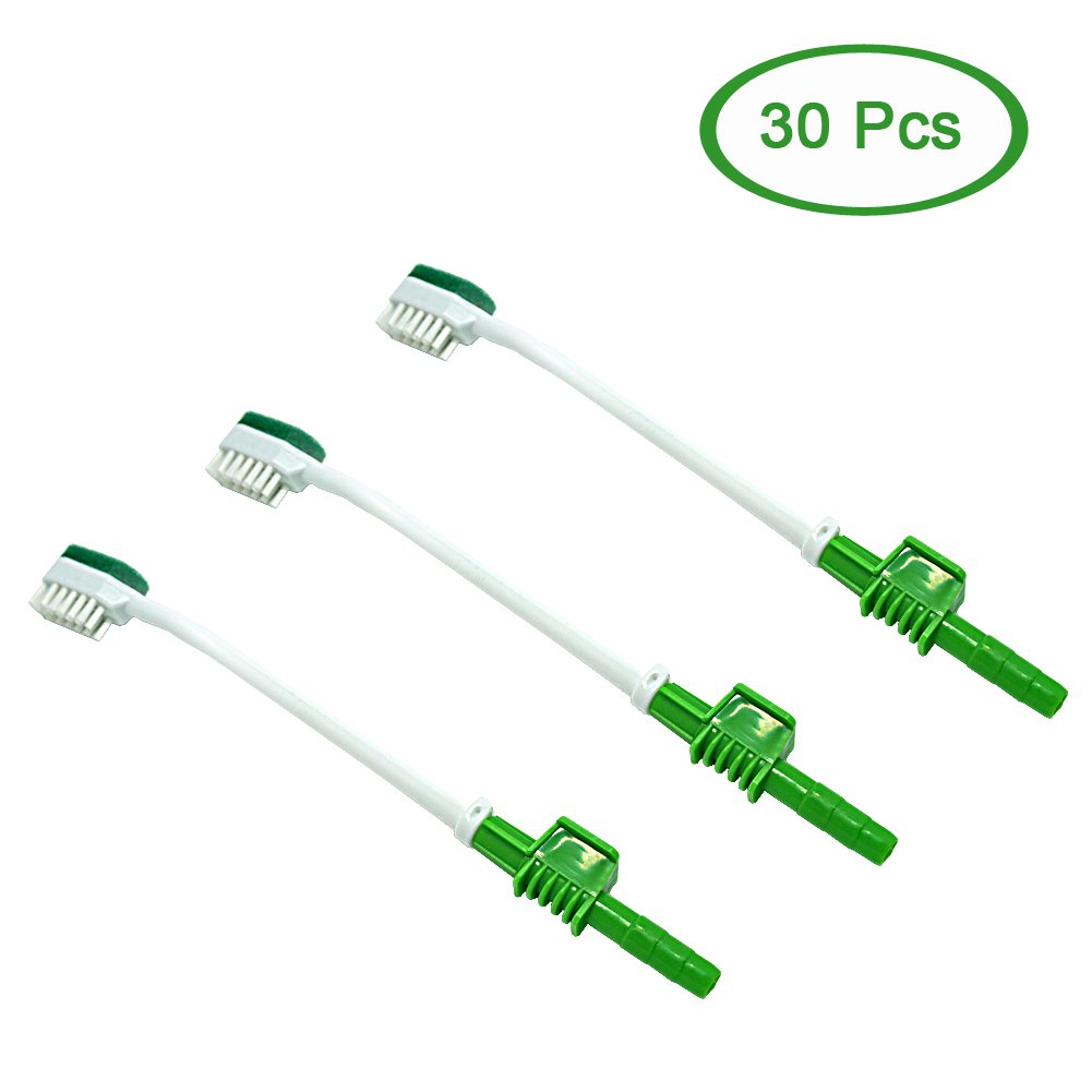 MUNKCARE Elderly Oral Cleaning Disposable Suction Swab Toothbrush Head of Green (BOX of 30pcs)