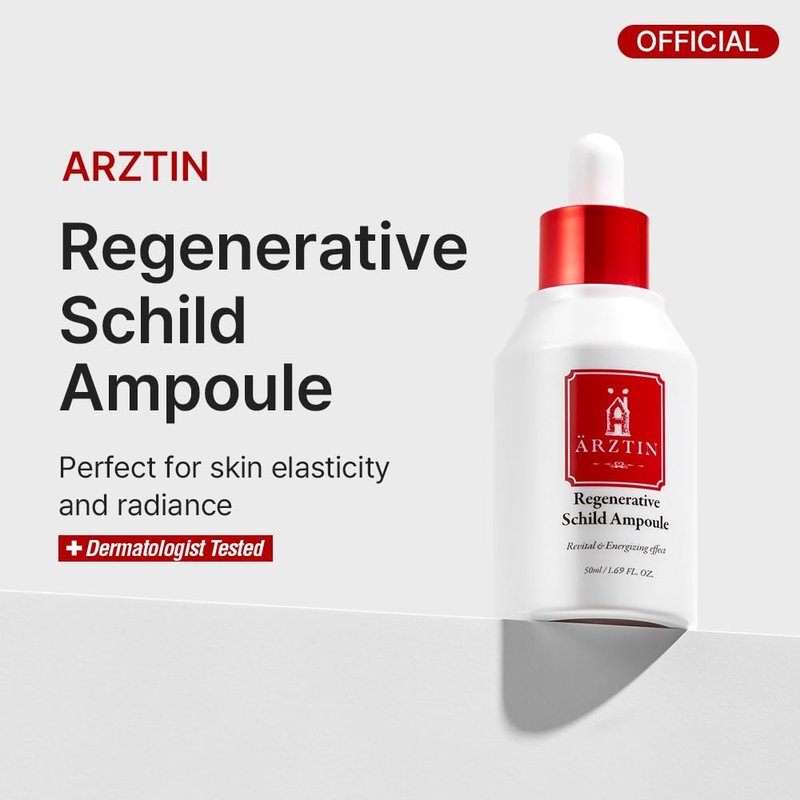 Regenerative Schild Ampoule, 1.69 fl oz Non-sticky | Soft & Fast absolution, Anti-aging Facial Serum, Nutrition, Brightening, Elasticity, Soothing for Dry, Wrinkled, Oily Skin