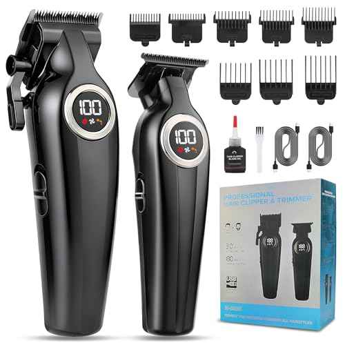 Karrte Professional Hair Clippers for Men£¬Barber Clippers and Trimmers Set£¬Electric Cordless Beards Trimmer with LED Display£¬Barber Kit and Grooming Set, Christmas Gift for Men