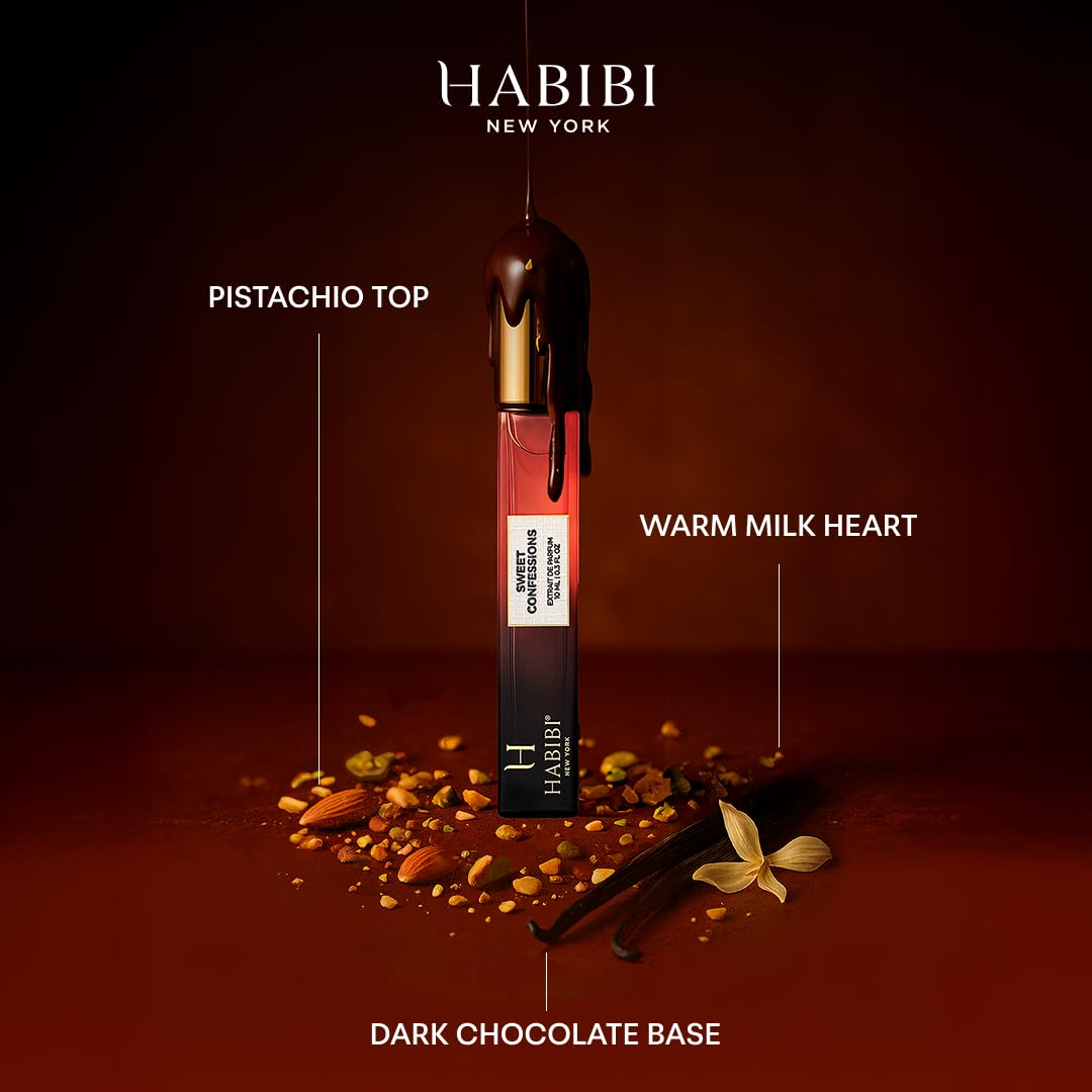 H HABIBI Sweet Confessions Extrait De Parfum - Travel Size Arabian Perfume for Men & Women | 10ml Luxury Fragrance in Leather Case