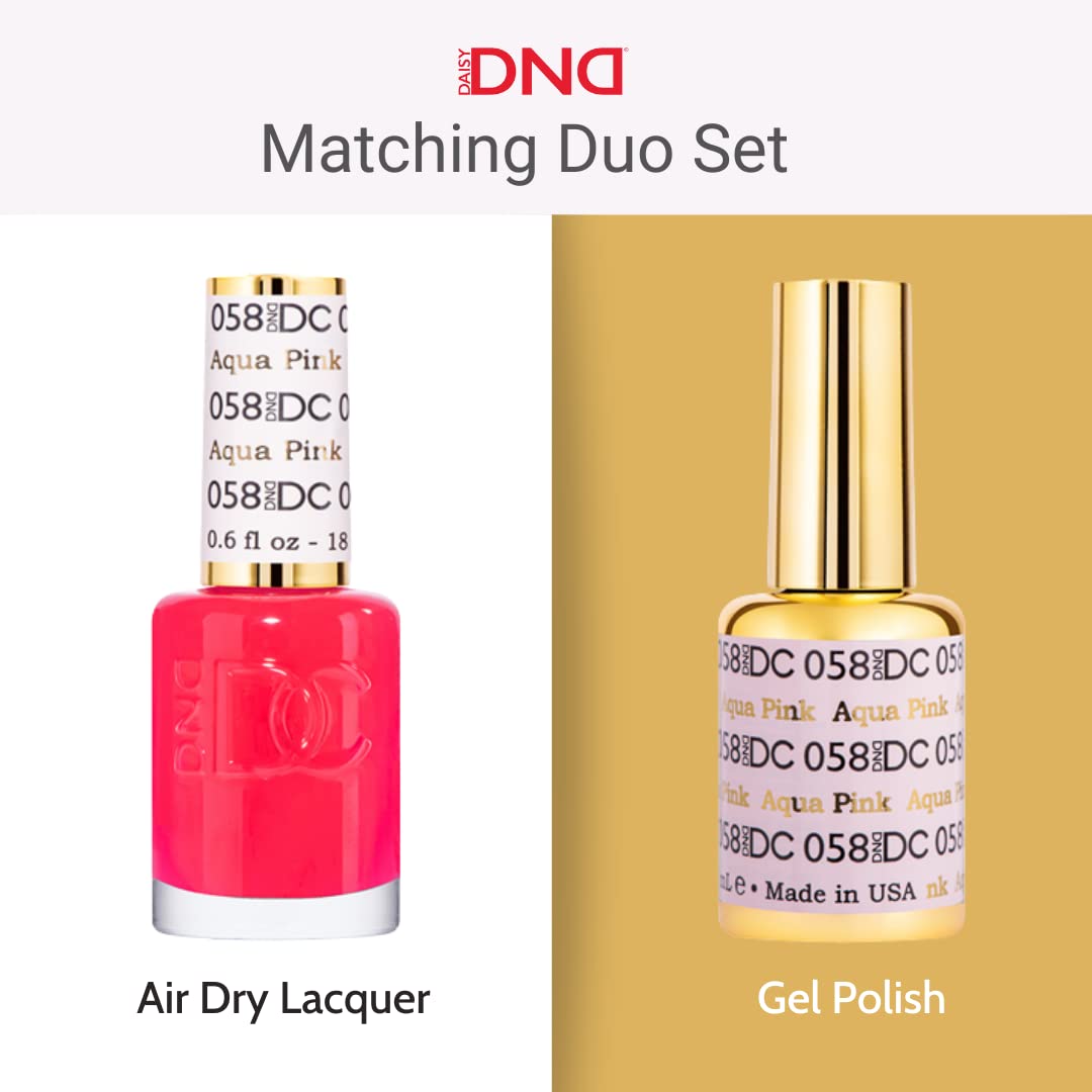 DND DC Gel Polish Set - Pink Collection | UV/LED Gel & Air Dry Nail Lacquer Duo, 0.5 Fl Oz Each