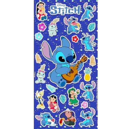 Stitch Nail Art Stickers Set - Bundle with 36 Lilo and Stitch Press-On Nails for Birthday Supplies, Goodie Bags, and More, with Stickers and More