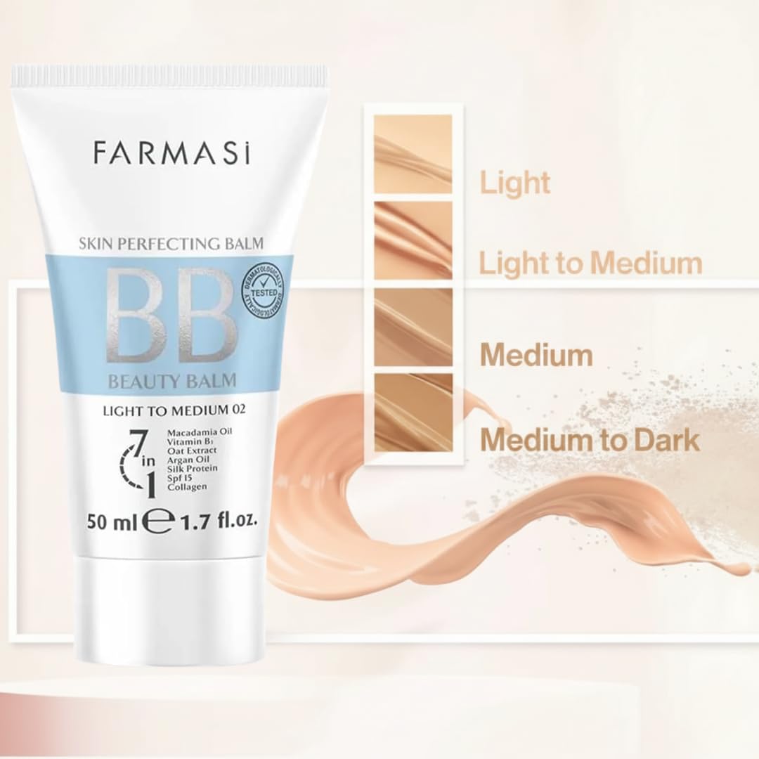 BB Cream Beauty Balm - Tinted Moisturizer with SPF 15 | Lightweight Matte Finish, Buildable Coverage, 1.7 fl oz, 02 Light to Medium