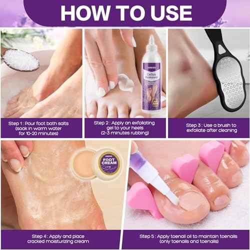 foot salt set Foot Soak with Epsom Salt - For Toenail Repair, Athletes Foot, Softens Calluses, Soothes Sore & Tired Feet¡¦