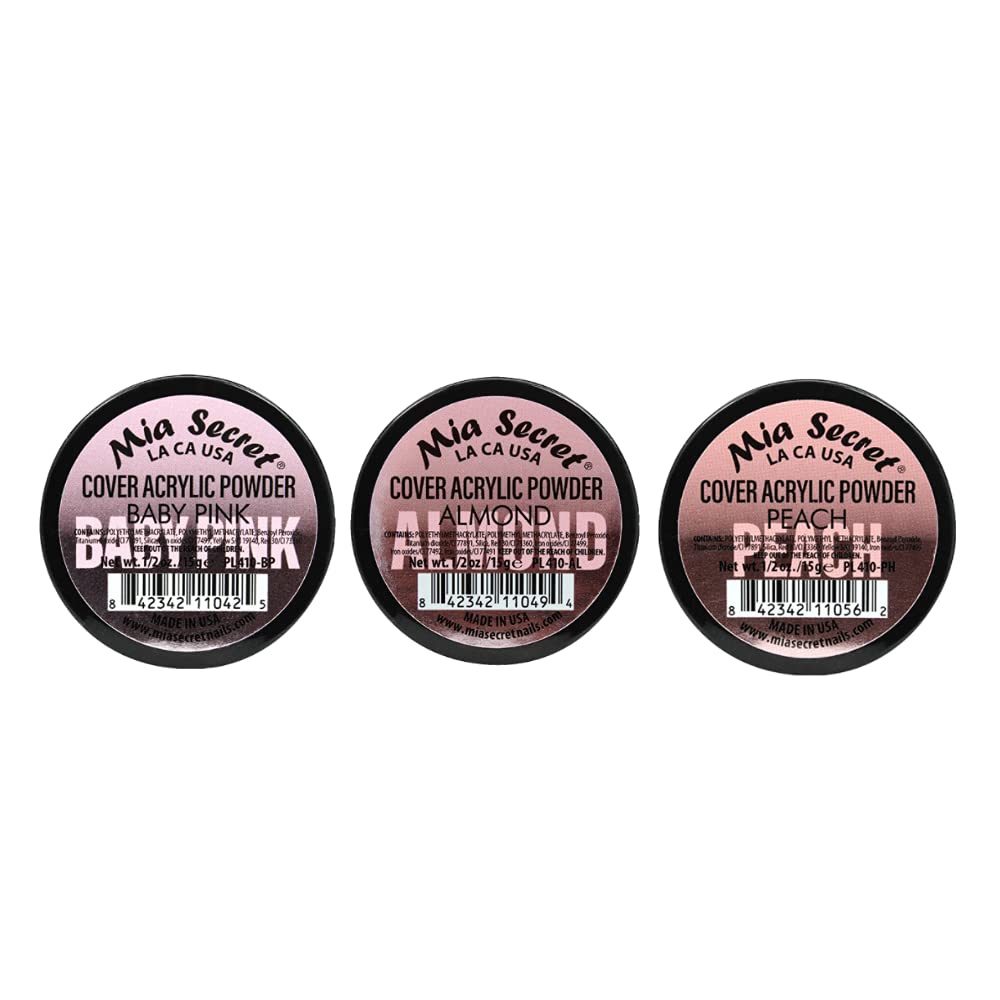 Mia Secret COVER (Baby Pink/Almond/Peach) 0.5oz;3pc