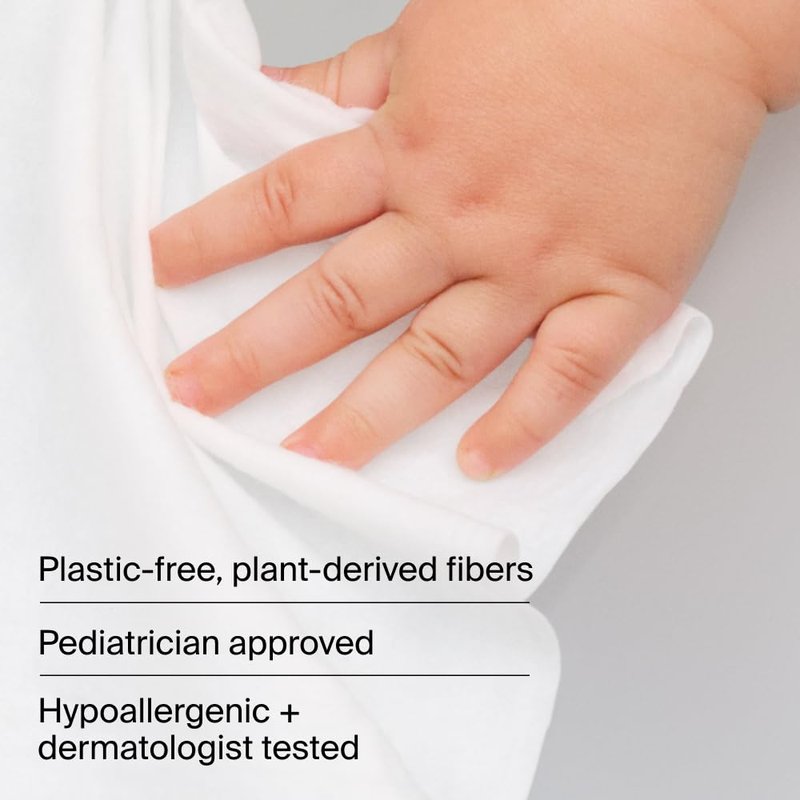 Coterie Baby Wipes for Sensitive Skin, Plant-Based and Plastic-Free Fibers, 99% Water, Hypoallergenic, pH Balanced, Unscented, Clean and Gentle Baby Essentials, 4 Standard Packs & 8 Travel Size Packs