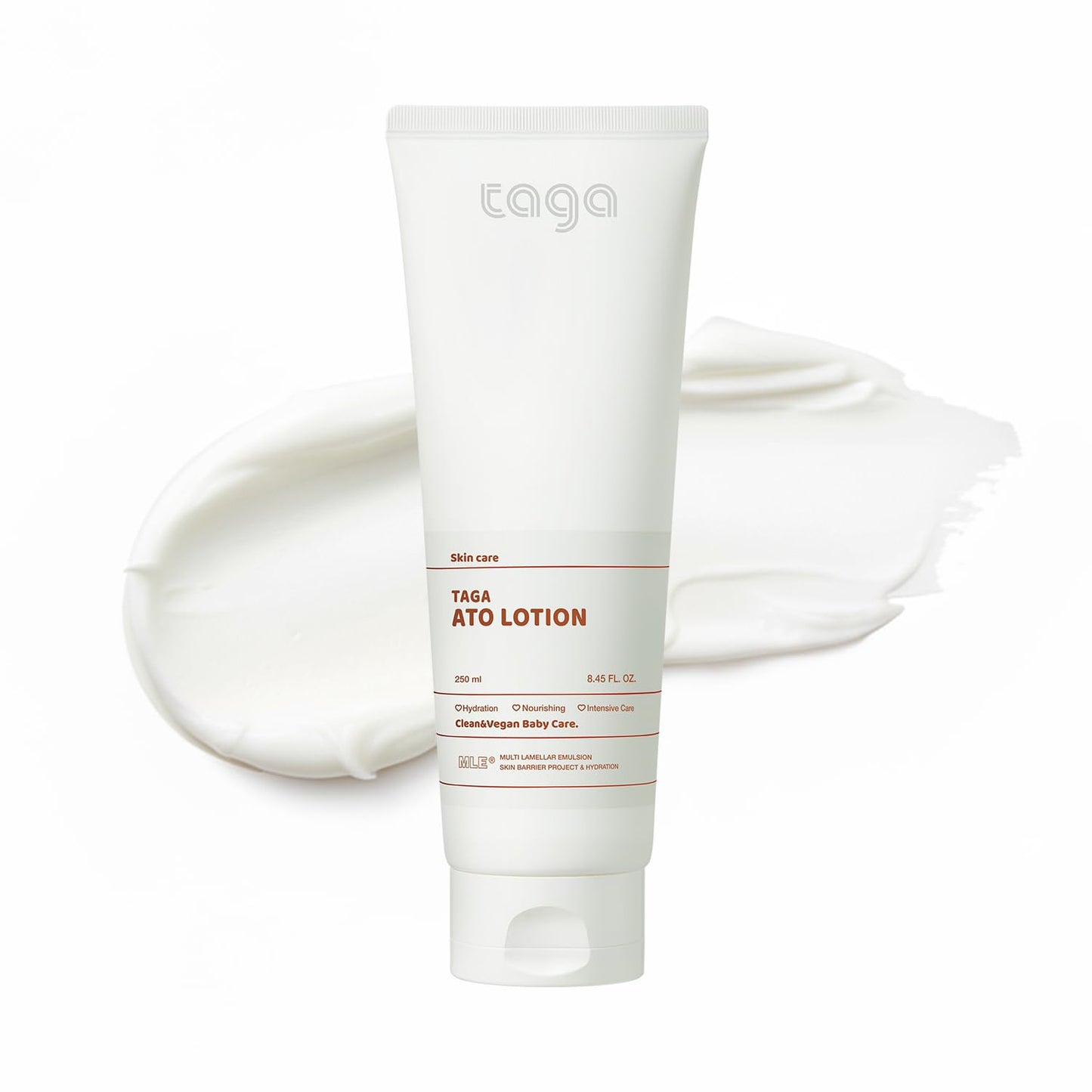TAGA ATO Lotion 250ml - Vegan Hypoallergenic Moisturizer for Sensitive Skin | Fast-Absorbing, Non-Sticky Hydration