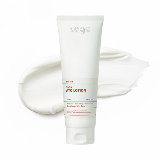 TAGA ATO Lotion 250ml - Vegan Hypoallergenic Moisturizer for Sensitive Skin | Fast-Absorbing, Non-Sticky Hydration