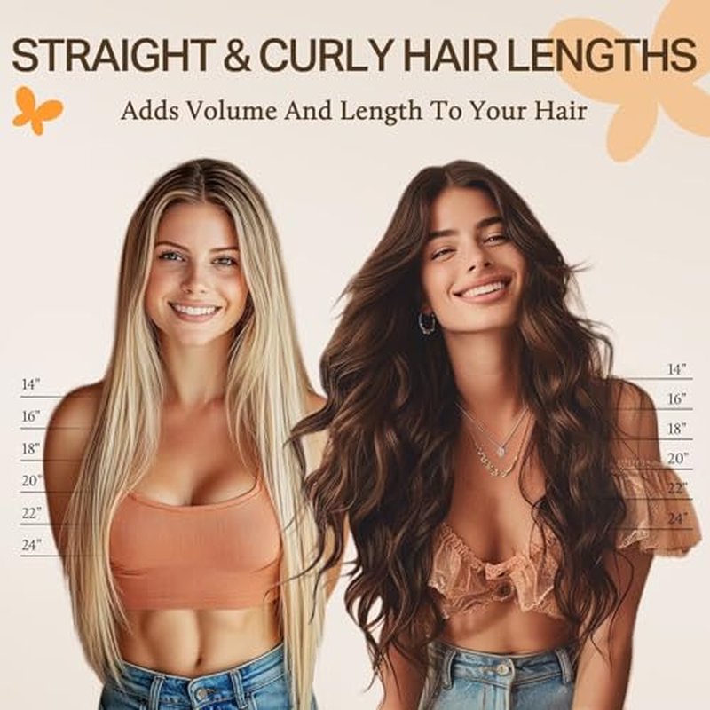 DOORES Wire Hair Extensions 18 Inch 95g Remy Human Wire Hair Extensions Invisible Transparent Line Adjustable Hairpieces Secret Extensions Straight Hair Dark Brown