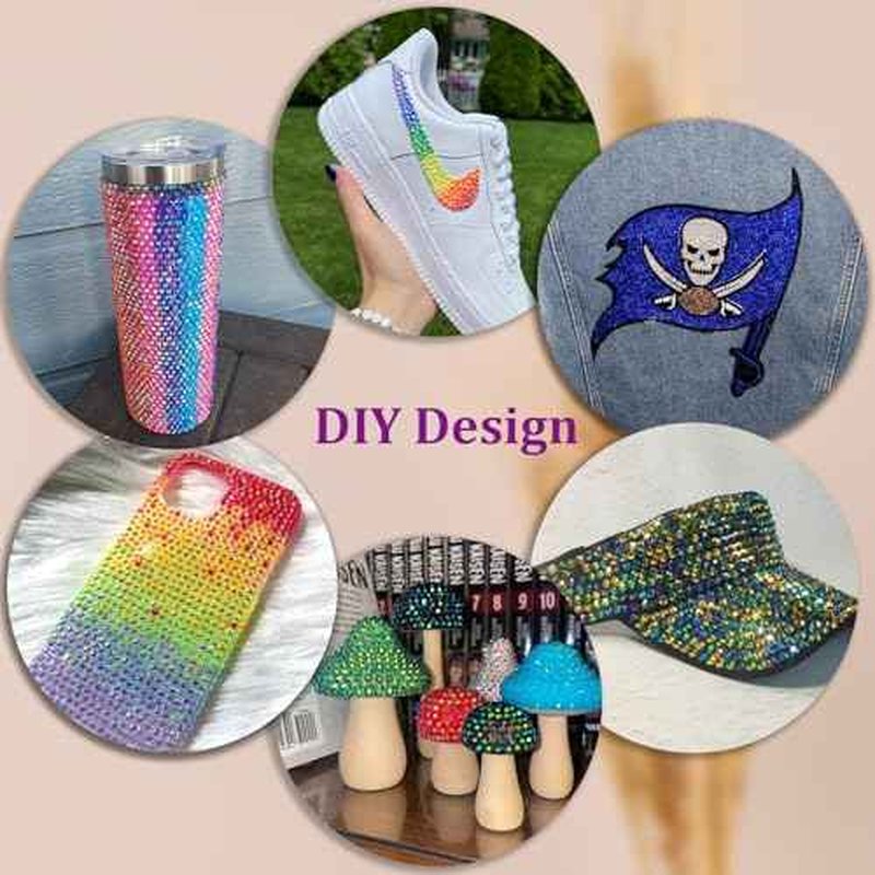 34000Pcs Resin Rhinestones with Tweezers for Crafting, Mixed-Color 3mm Bedazzling Crystal with 1Pcs 10ml B7000 Jewelry Glue for DIY Crafts Clothing Tumblers Shoes Fabric Nail Art