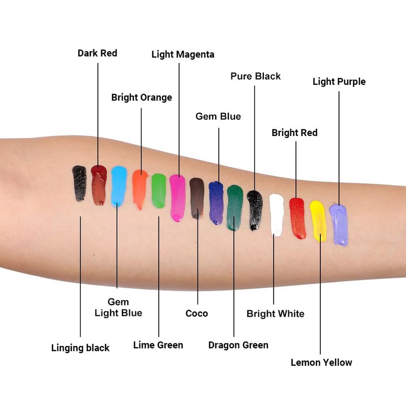 STIGMA Professional Tattoo Ink Color Set 14 Colors with 15 ml 1/2oz per Bottle Tattoo Ink Set for Tattoo Artist and Beginners Tattoo Supplies TI4003-15-14