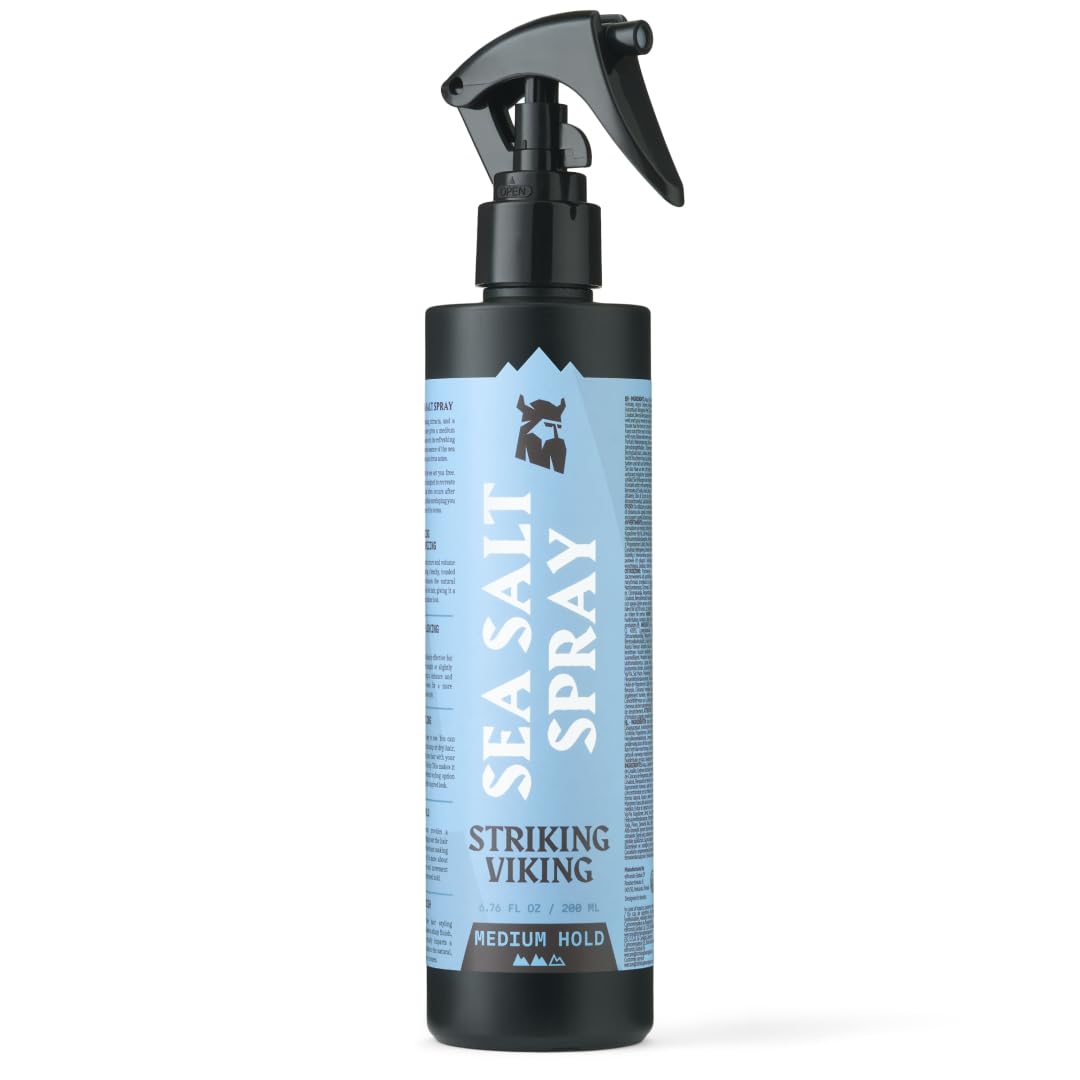 Striking Viking Sea Salt Spray for Men - Medium Hold, 6.76 Fl Oz (200 ml) - Salt Water Spray for Hair & Volume Boost - Beach Waves & Hair Curl - Paraben-Free Organic Formula