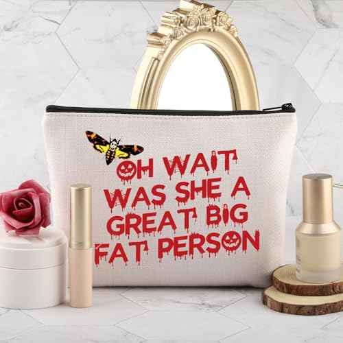 PLITI Silence Lambs Movie Gift Hannibal Lecter Fan Gift Oh Wait Was She A Great Big Fat Person Death Head Moth Makeup Bag (Big Fat Bag)