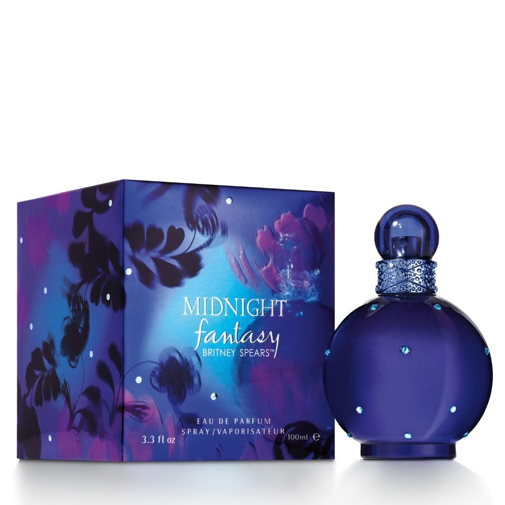 Britney Spears Midnight Fantasy, Eau De Parfum EDP Spray for Women, 3.3 Fl Oz