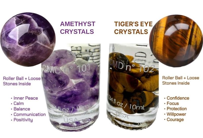 Floral Luxury Fragrance Oil - CMD Pure Blossom with Pheromones & Amethyst Crystal Rollerball | 10mL Travel Size Gift for Women