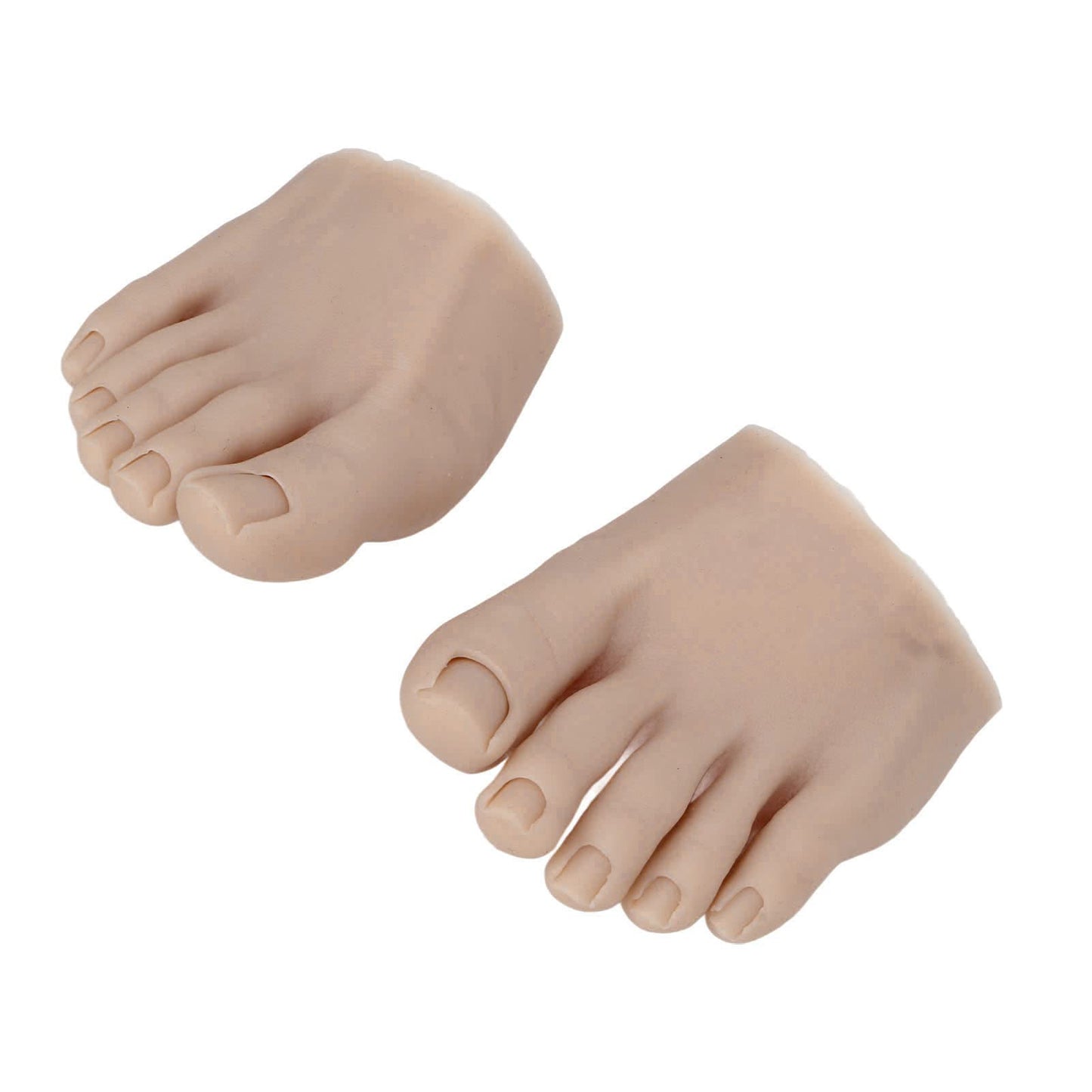 1 Pair Silicone Fake Foot Model for Nail Art and Practice - Realistic Half Foot Display for Beginners - Washable, Reusable Pedicure Tools